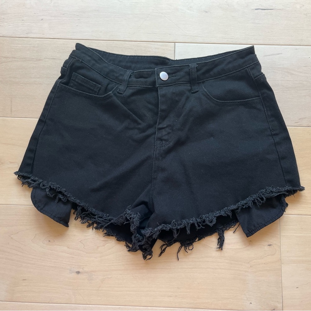 Black Jean Shorts